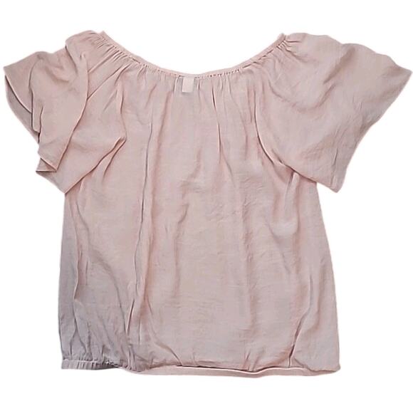 Torrid Boho Blouse 1X Pink Flutter Sleeve Top Feminine Cottagecore EUC - Picture 5 of 8